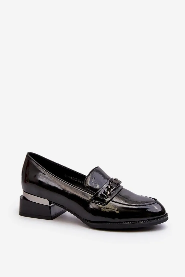 Discount Buty damskie Vinceza Damskie Lakierowane Półbuty Na Niskim Obcasie Czarne Albreide