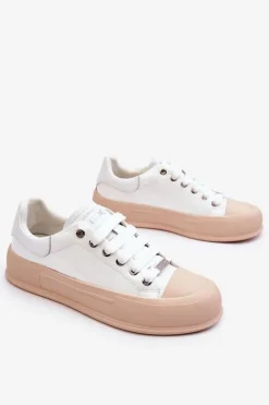 Damskie GOE Damskie Lakierowane Trampki Na Platformie LL2N4020 Białe