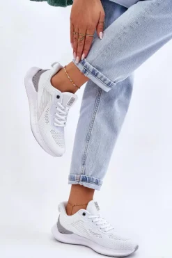 Damskie Big Star Shoes Damskie Lekkie Buty Sportowe Memory Foam System Big Star LL274297 Białe