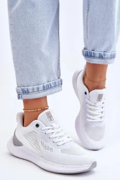 Damskie Big Star Shoes Damskie Lekkie Buty Sportowe Memory Foam System Big Star LL274297 Białe