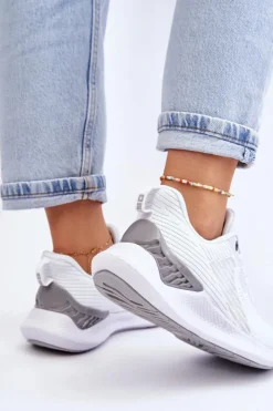 Damskie Big Star Shoes Damskie Lekkie Buty Sportowe Memory Foam System Big Star LL274297 Białe