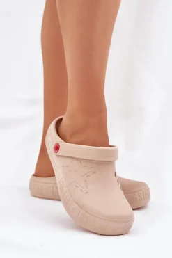 Big Star Shoes Damskie Lekkie Klapki Big Star II275012 Beżowe Beżowy