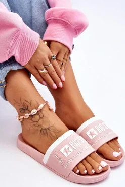 Big Star Shoes Klapki Sportowe|Klapki Damskie Big Star*Damskie Lekkie Klapki Big Star LL274730 Jasnoróżowe