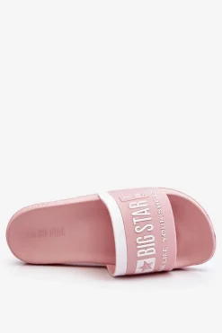 Big Star Shoes Klapki Sportowe|Klapki Damskie Big Star*Damskie Lekkie Klapki Big Star LL274730 Jasnoróżowe