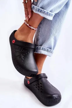 Big Star Shoes Klapki Damskie Klasyczne*Damskie Lekkie Klapki Big Star II275001 Czarne Czarny