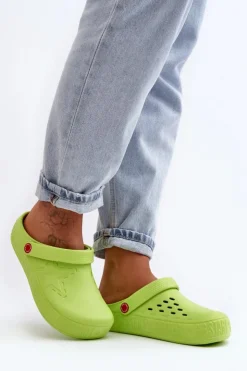 Big Star Shoes Klapki Damskie Klasyczne*Damskie Lekkie Klapki Chodaki Big Star II275006 Zielone