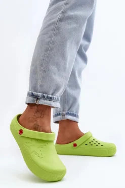 Big Star Shoes Klapki Damskie Klasyczne*Damskie Lekkie Klapki Chodaki Big Star II275006 Zielone