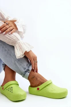 Big Star Shoes Klapki Damskie Klasyczne*Damskie Lekkie Klapki Chodaki Big Star II275006 Zielone