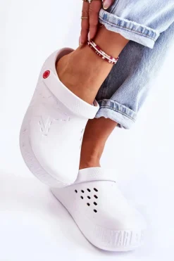 Big Star Shoes Klapki Damskie Klasyczne*Damskie Lekkie Klapki Chodaki Big Star II275003 Białe Biały