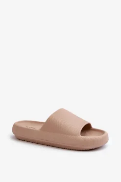 Damskie Boto Damskie Lekkie Piankowe Klapki Na Grubej Podeszwie Ciemnobeżowe Querceria