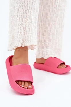 Boto Klapki Basenowe|Klapki Na Platformie*Damskie Lekkie Piankowe Klapki Na Grubej Podeszwie Fuksja Querceria