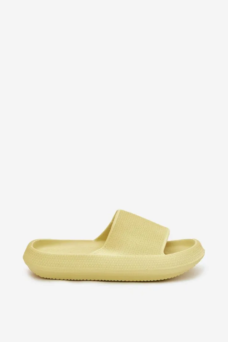 Damskie Boto Damskie Lekkie Piankowe Klapki Na Grubej Podeszwie Limonkowe Querceria