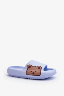 Boto Klapki Basenowe|Klapki Damskie Klasyczne*Damskie Lekkie Piankowe Klapki Motyw Misia Niebieskie Parisso