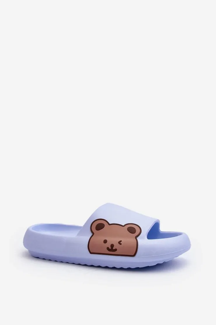 Boto Klapki Basenowe|Klapki Damskie Klasyczne*Damskie Lekkie Piankowe Klapki Motyw Misia Niebieskie Parisso