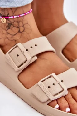 Big Star Shoes Sandały Big Star|Sandały Płaskie*Damskie Lekkie Sandały Big Star LL274746 Beżowe Beżowy