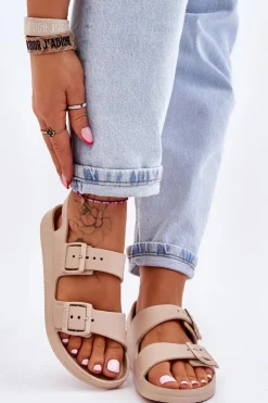 Big Star Shoes Sandały Big Star|Sandały Płaskie*Damskie Lekkie Sandały Big Star LL274746 Beżowe Beżowy