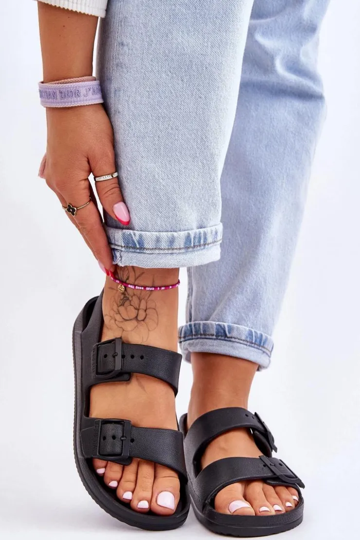 Discount Big Star Shoes Damskie Lekkie Sandały Big Star LL274745 Czarne Czarny