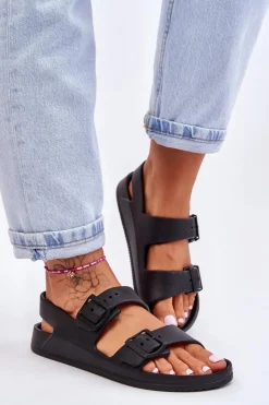 Discount Big Star Shoes Damskie Lekkie Sandały Big Star LL274745 Czarne Czarny