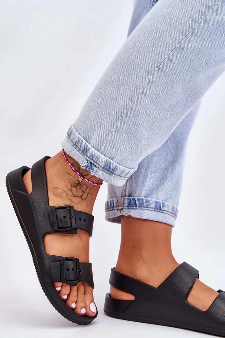 Discount Big Star Shoes Damskie Lekkie Sandały Big Star LL274745 Czarne Czarny