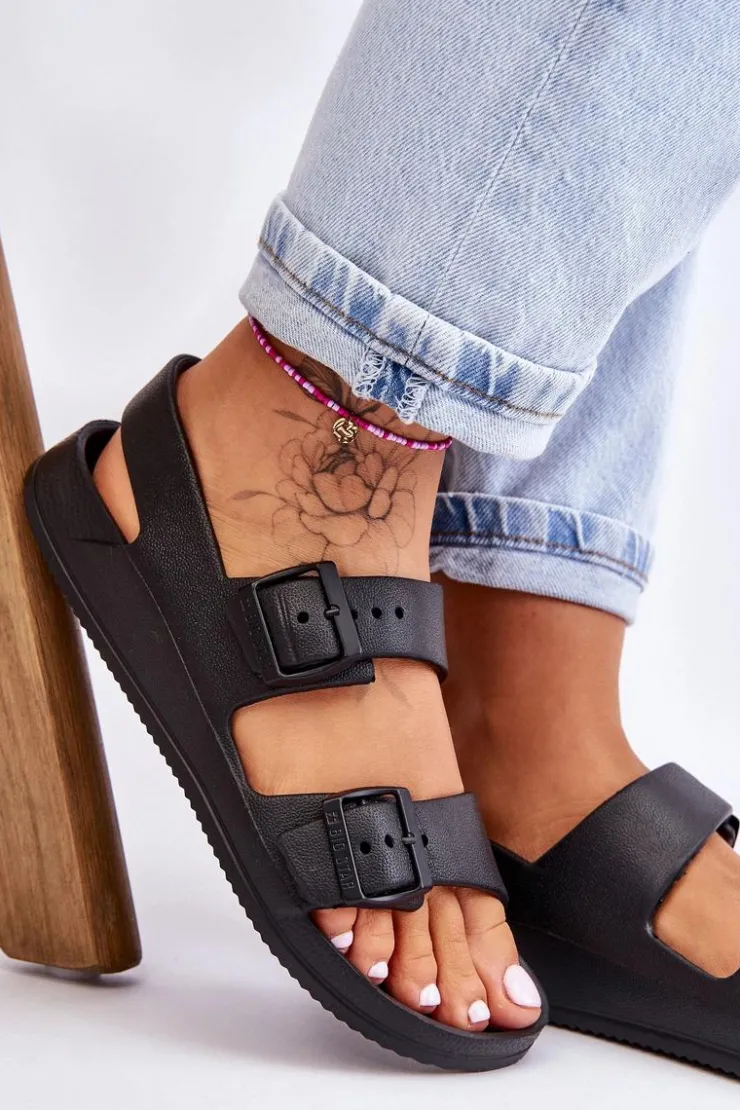 Discount Big Star Shoes Damskie Lekkie Sandały Big Star LL274745 Czarne Czarny