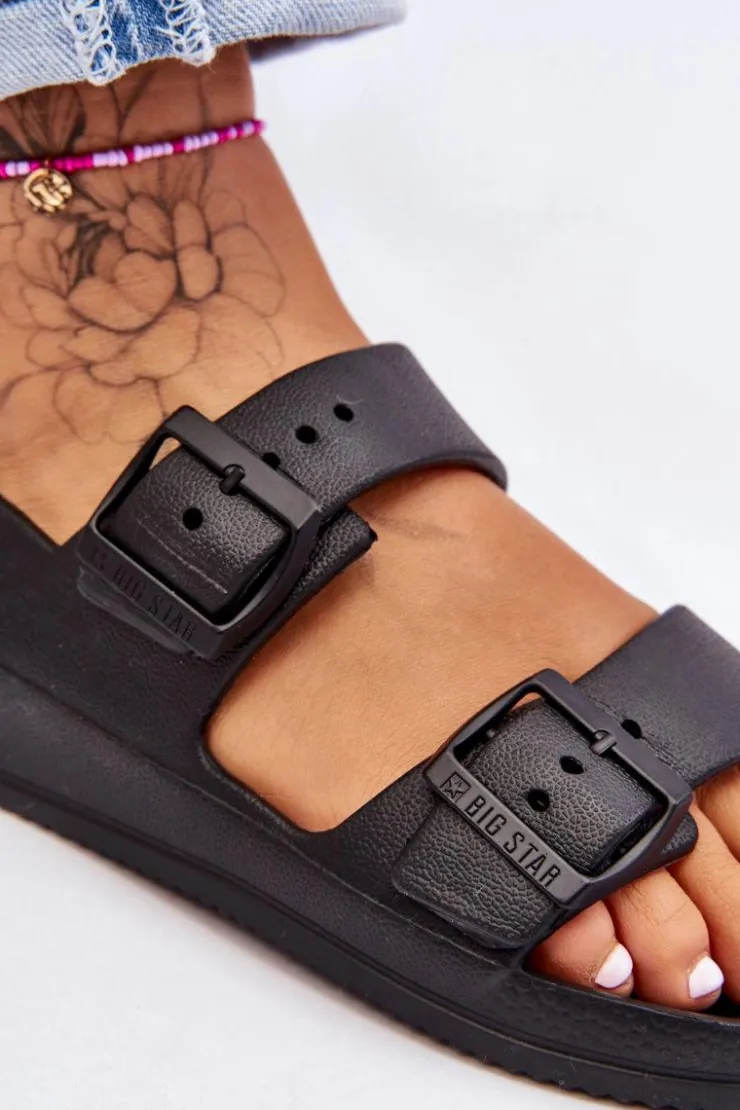 Discount Big Star Shoes Damskie Lekkie Sandały Big Star LL274745 Czarne Czarny