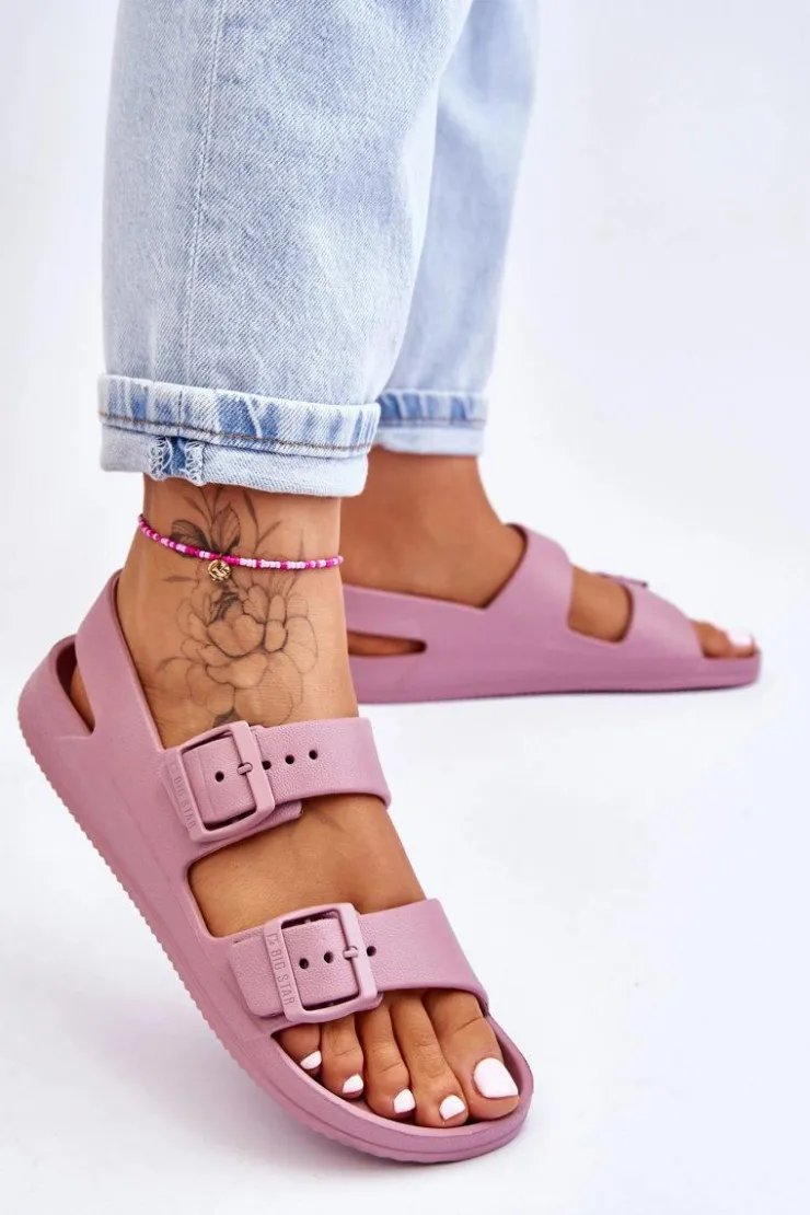 Damskie Big Star Shoes Damskie Lekkie Sandały Big Star LL274744 Fioletowe