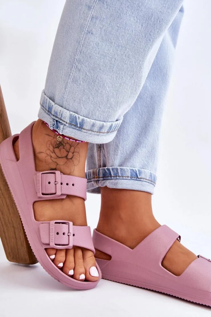 Damskie Big Star Shoes Damskie Lekkie Sandały Big Star LL274744 Fioletowe