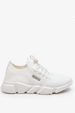 Big Star Shoes Damskie Lekkie Sneakersy Memory Foam System Big Star JJ274268 Białe