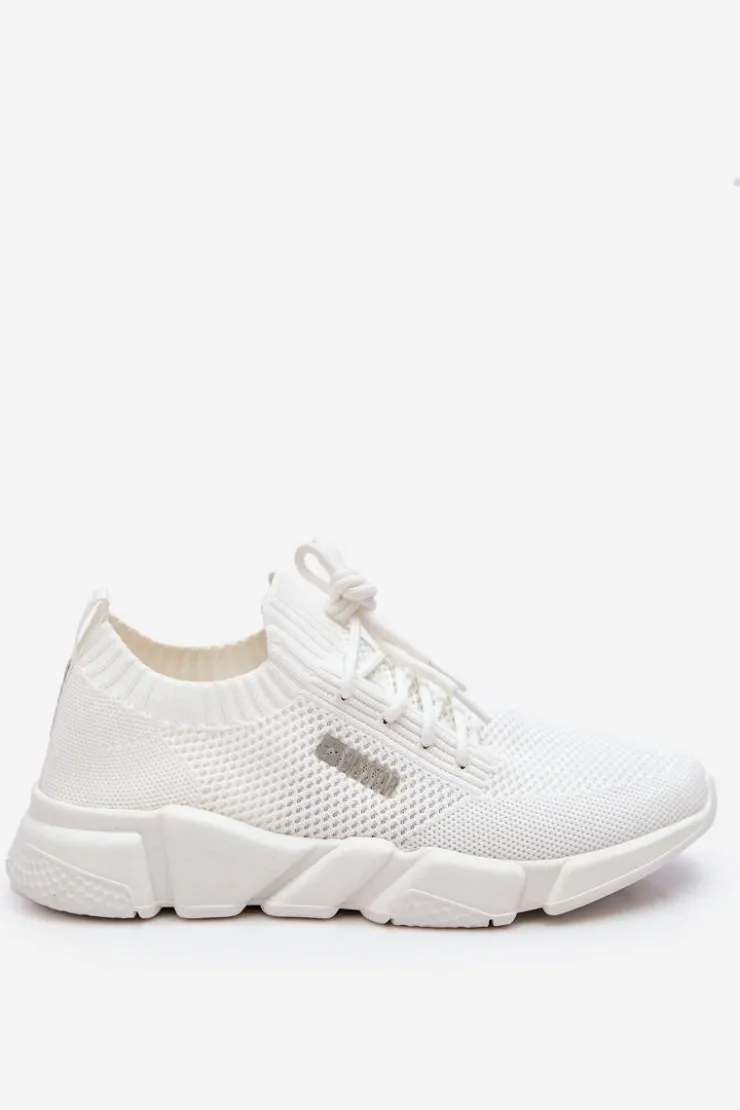 Big Star Shoes Damskie Lekkie Sneakersy Memory Foam System Big Star JJ274268 Białe