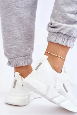 Big Star Shoes Damskie Lekkie Sneakersy Memory Foam System Big Star JJ274268 Białe