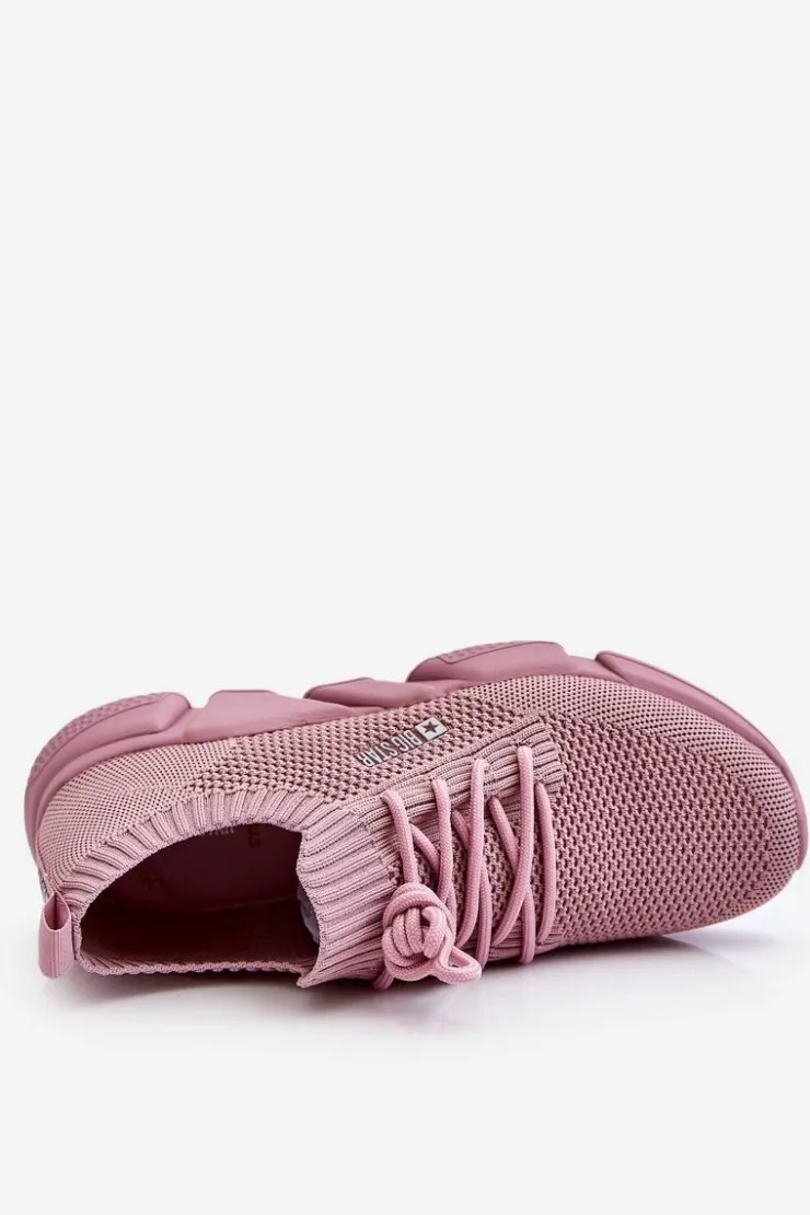 Big Star Shoes Buty Sportowe Big Star|Sneakersy Damskie*Damskie Lekkie Sneakersy Memory Foam System Big Star JJ274266 Różowe