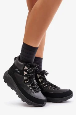 Lee Cooper Trekkingowe Damskie|Botki Ocieplane*Damskie Lekkie Trapery Na Zamek LCJ-24-03-3073 Czarne