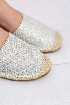Boto Czarne Espadryle*Damskie Lniane Balerinki Wiązane Srebrne Espadryle Sea