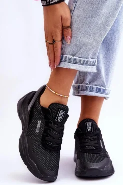Big Star Shoes Buty Sportowe Big Star|Sneakersy Damskie*Damskie Materiałowe Buty Sportowe Memory Foam System Big Star LL274A065 Czarne