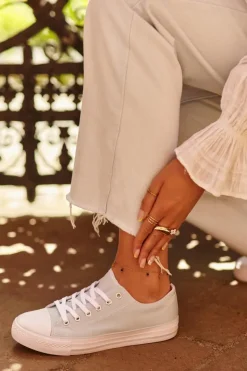 Boto Trampki Damskie Niskie*Damskie Materiałowe Klasyczne Niskie Trampki Miętowe Lennabella