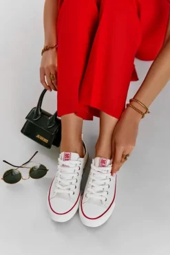 Damskie Big Star Shoes Damskie Materiałowe Trampki BIG STAR JJ274123 Białe