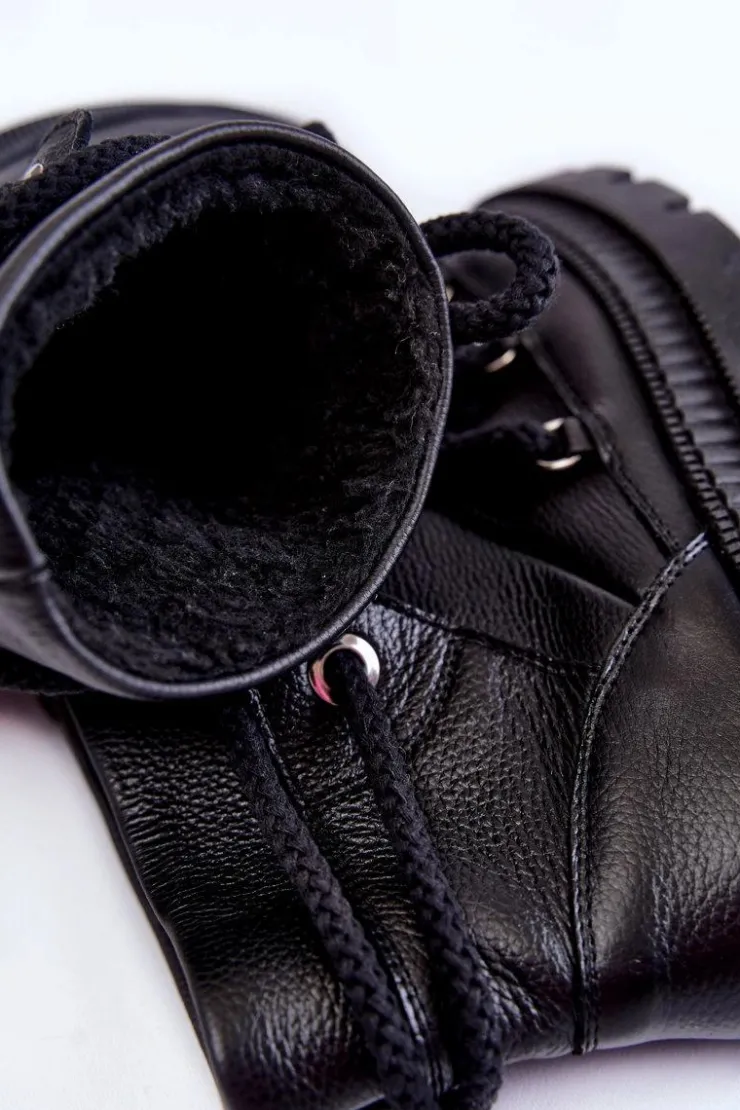 Sale Boto Damskie Modne Botki Śniegowce Czarne Kallen Czarny