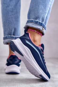 Hot Evento Damskie Modne Buty Sportowe Sneakersy Granatowe Ida