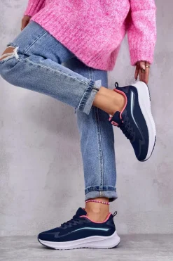 Hot Evento Damskie Modne Buty Sportowe Sneakersy Granatowe Ida