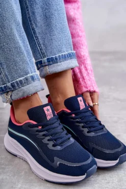 Hot Evento Damskie Modne Buty Sportowe Sneakersy Granatowe Ida