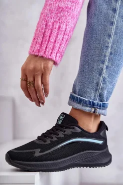 Damskie Evento Damskie Modne Buty Sportowe Sneakersy Czarne Ida