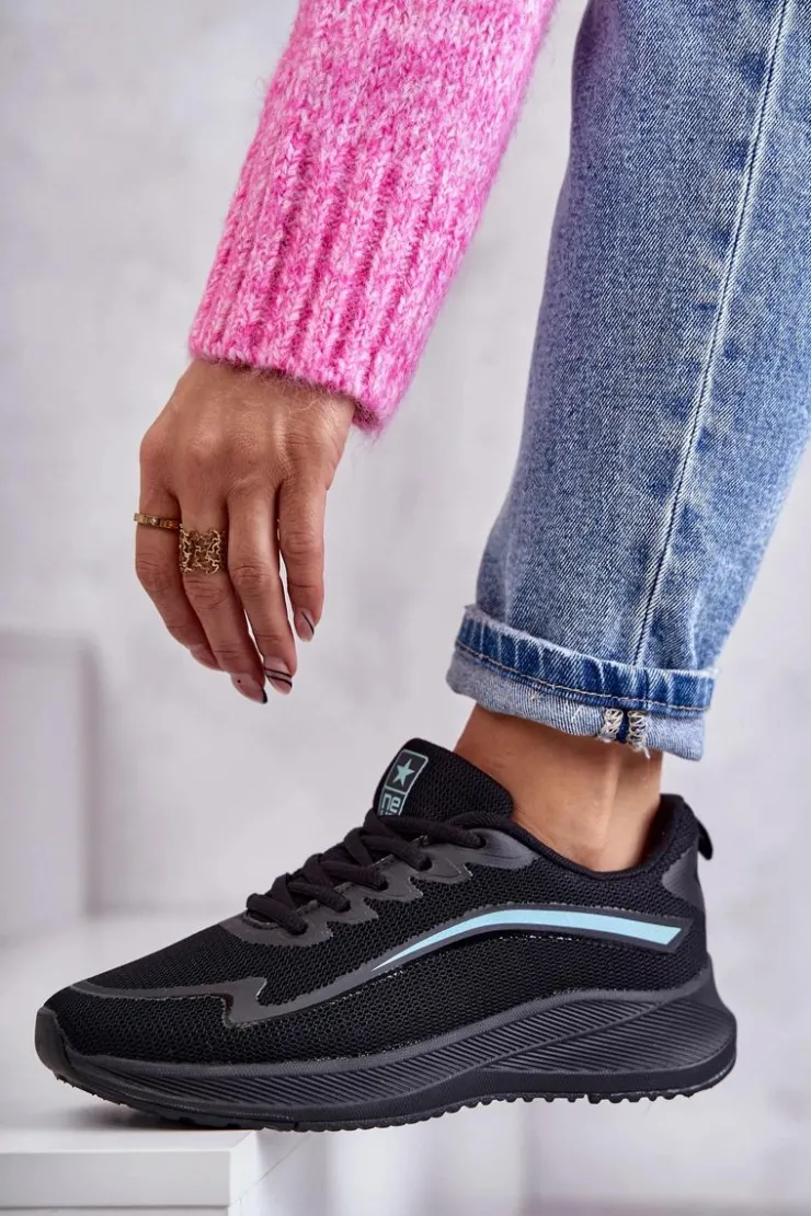 Damskie Evento Damskie Modne Buty Sportowe Sneakersy Czarne Ida