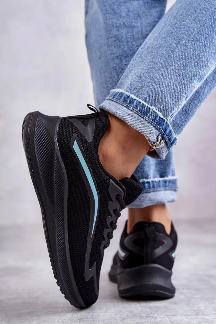 Damskie Evento Damskie Modne Buty Sportowe Sneakersy Czarne Ida
