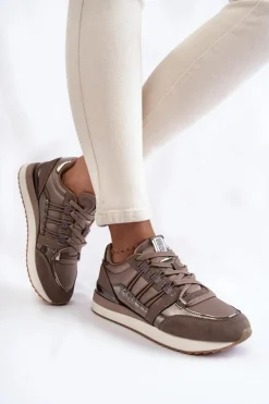 Big Star Shoes Buty Sportowe Big Star|Sneakersy Damskie*Damskie Modne Buty Sportowe Big Star KK274112 Ciemnoszare
