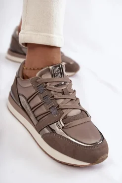 Big Star Shoes Buty Sportowe Big Star|Sneakersy Damskie*Damskie Modne Buty Sportowe Big Star KK274112 Ciemnoszare