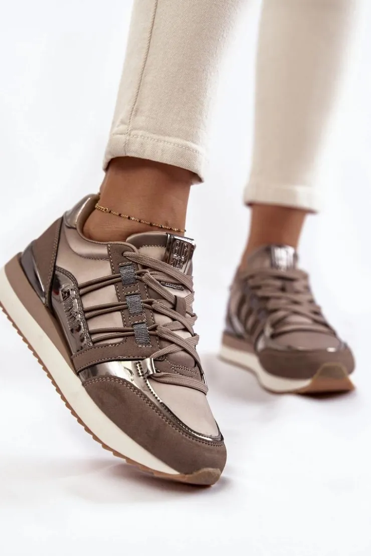 Big Star Shoes Buty Sportowe Big Star|Sneakersy Damskie*Damskie Modne Buty Sportowe Big Star KK274112 Ciemnoszare