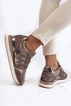 Big Star Shoes Buty Sportowe Big Star|Sneakersy Damskie*Damskie Modne Buty Sportowe Big Star KK274112 Ciemnoszare