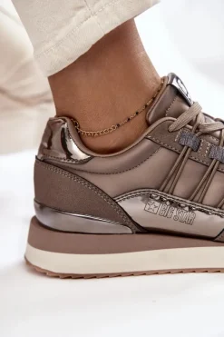 Big Star Shoes Buty Sportowe Big Star|Sneakersy Damskie*Damskie Modne Buty Sportowe Big Star KK274112 Ciemnoszare