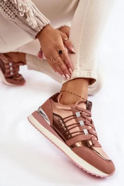 Big Star Shoes Buty Sportowe Big Star|Sneakersy Damskie*Damskie Modne Buty Sportowe Big Star KK274111 Różowe