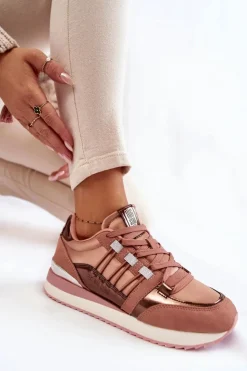 Big Star Shoes Buty Sportowe Big Star|Sneakersy Damskie*Damskie Modne Buty Sportowe Big Star KK274111 Różowe